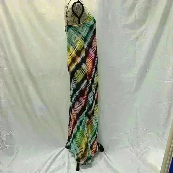 Trina Turk Slim Fit Size 8 Spaghetti Strap Tye Die Maxi Dress - Picture 6 of 12